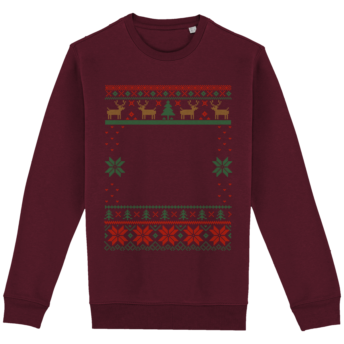 Pull Moche De Noël Grand Format Renne Dark Cherry