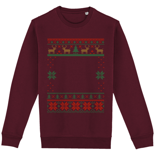 Pull Moche De Noël Grand Format Renne Dark Cherry