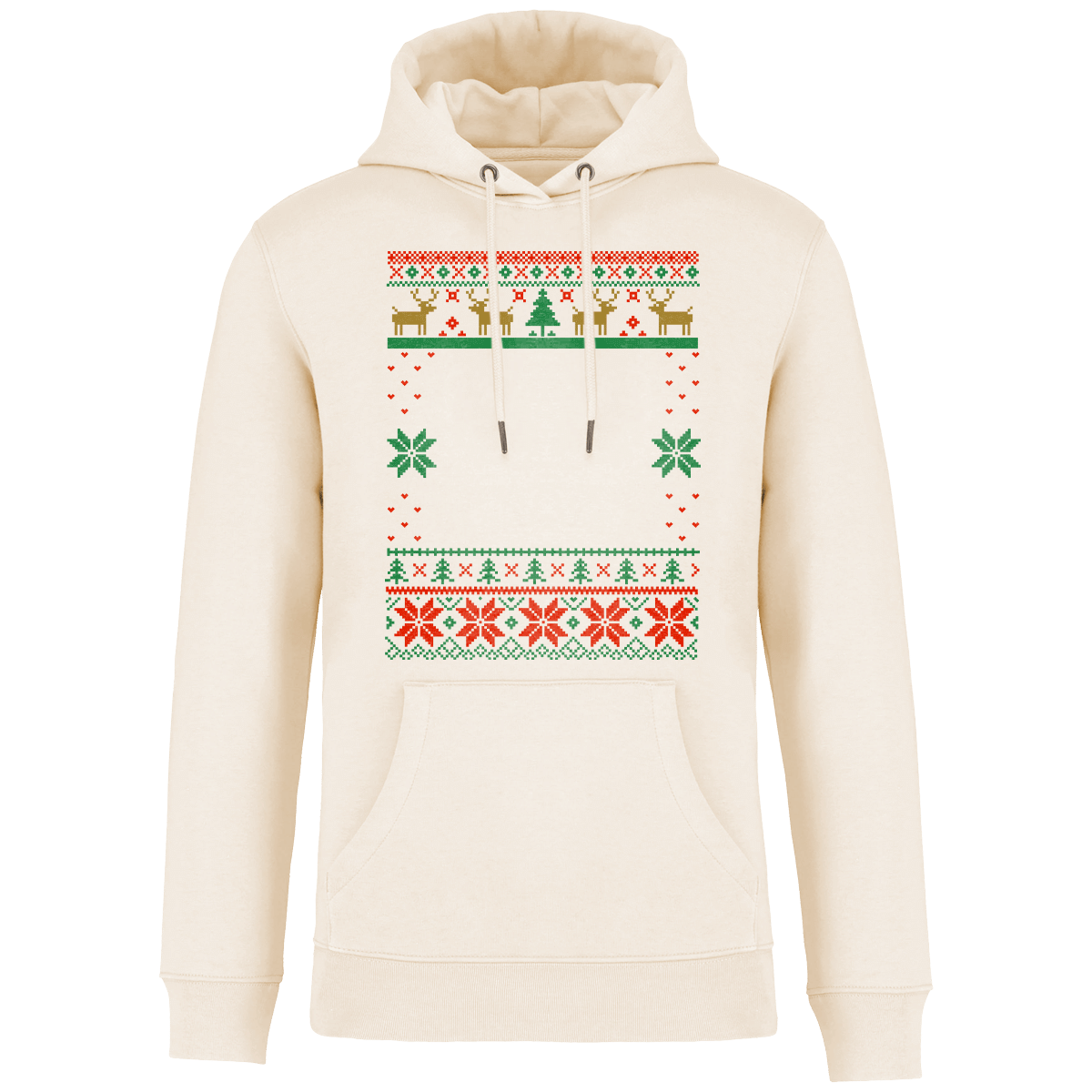 Sweat moche de noel grand format renne plexus Ivory