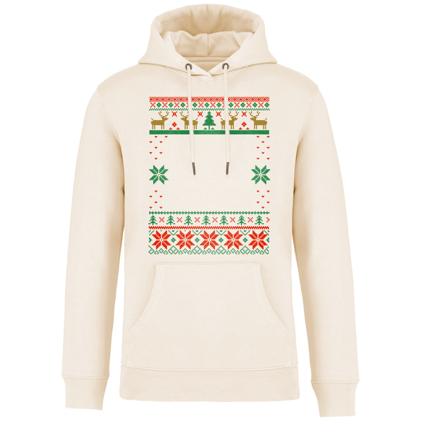 Sweat moche de noel grand format renne plexus Ivory