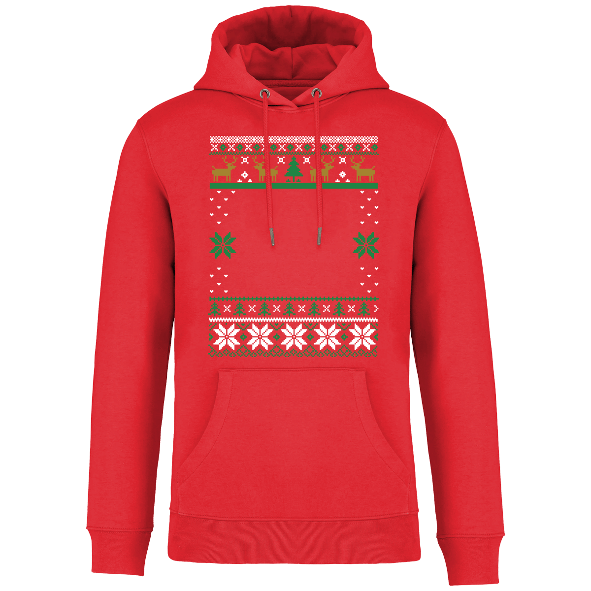 Sweat Moche De Noël Grand Format Renne Poppy Red