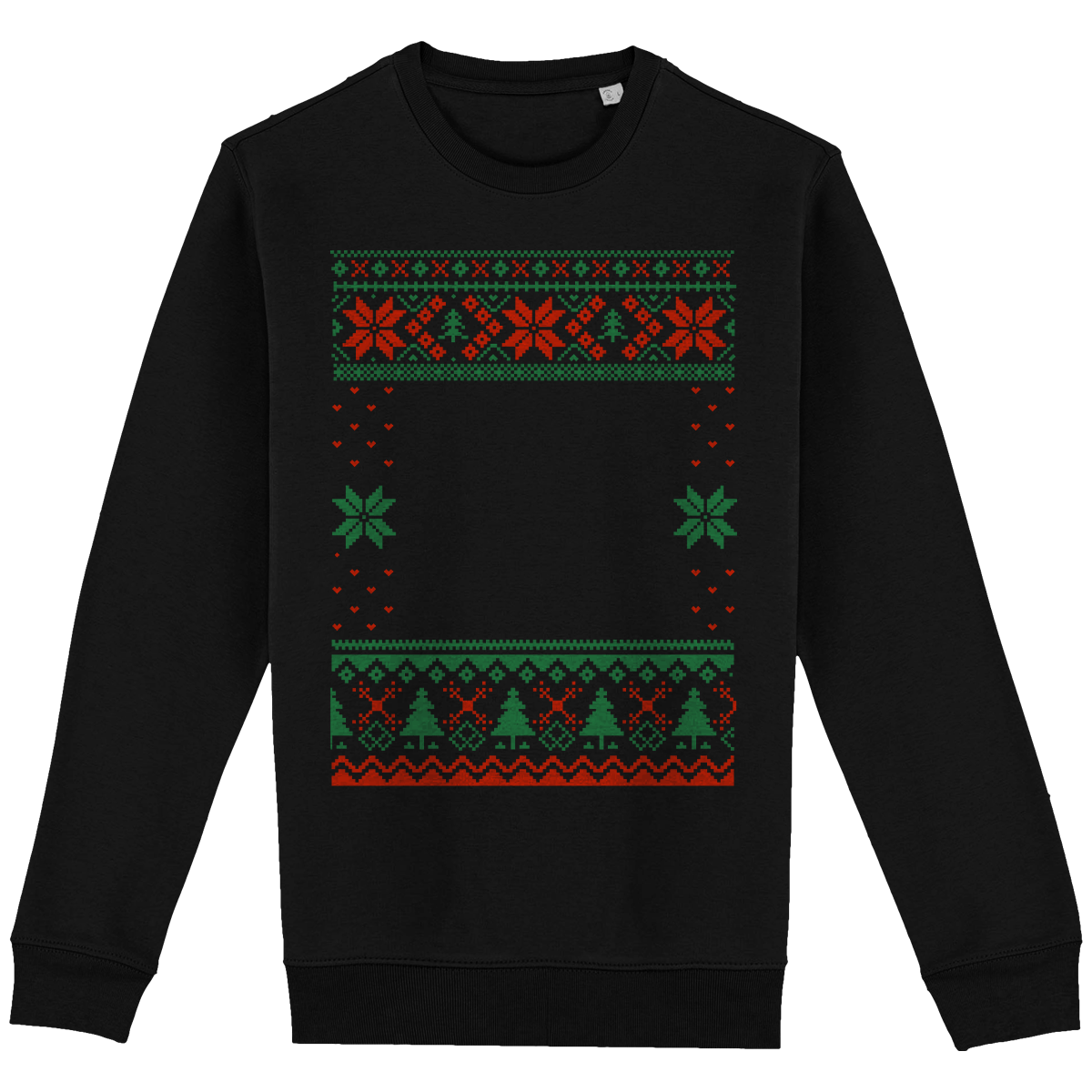 Pull Moche De Noël Grand Format Etoile Black