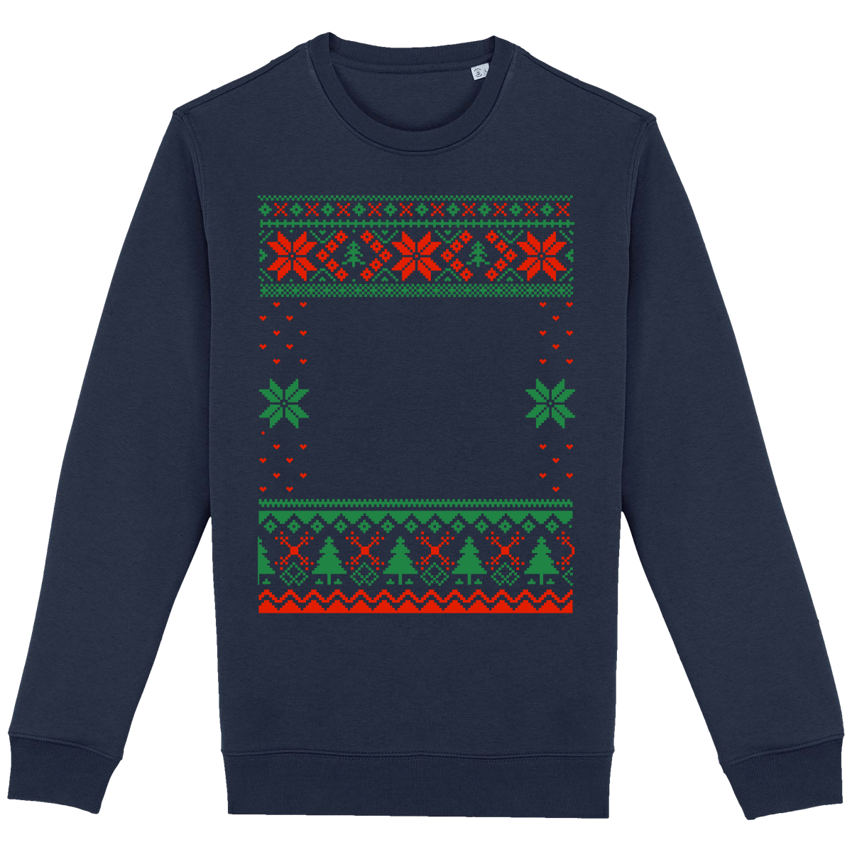 Pull Moche De Noël Grand Format Etoile Navy Blue