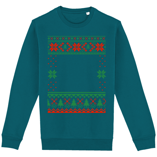 Pull Moche De Noël Grand Format Etoile Peacock Green