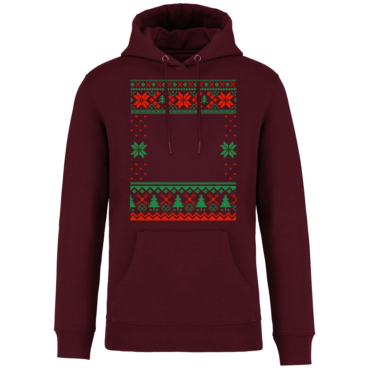 Sweat Moche De Noël Grand Format Etoile Dark Cherry