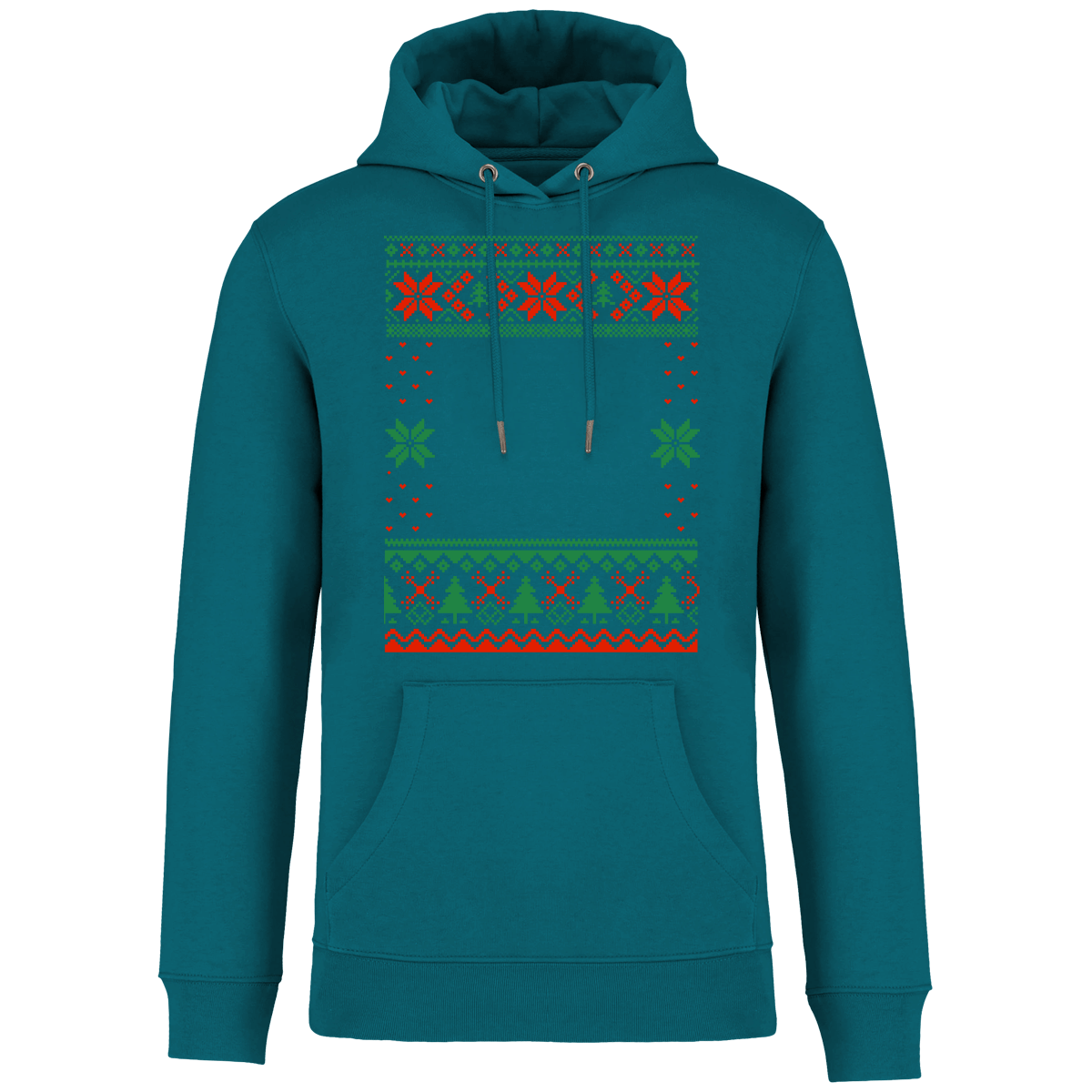 Sweat Moche De Noël Grand Format Etoile Peacock Green