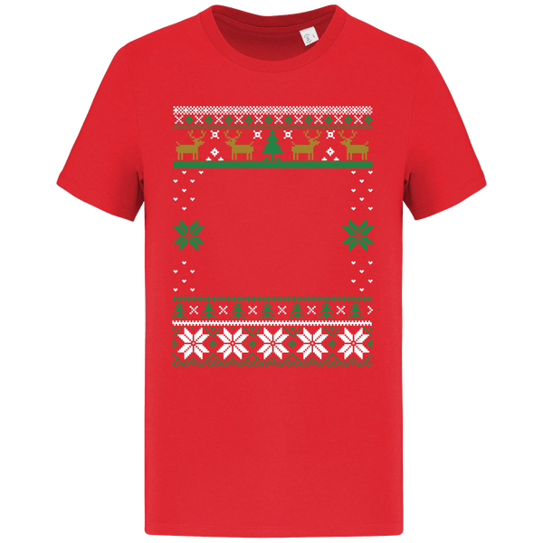 Ts Moche De Noël Grand Format Renne Hibiscus Red