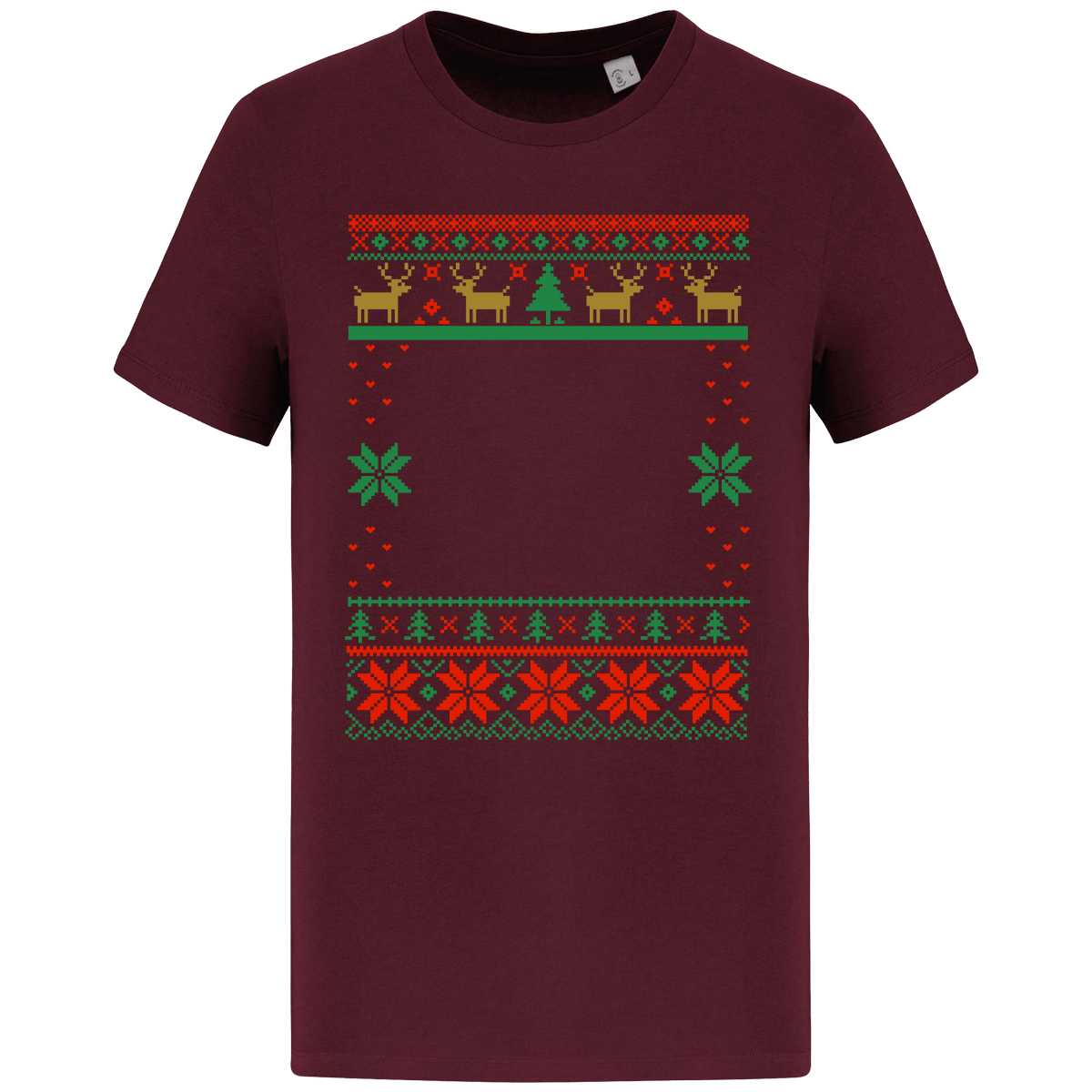 Ts Moche De Noël Grand Format Renne Dark Cherry