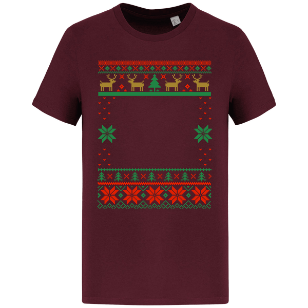 Ts Moche De Noël Grand Format Renne Dark Cherry
