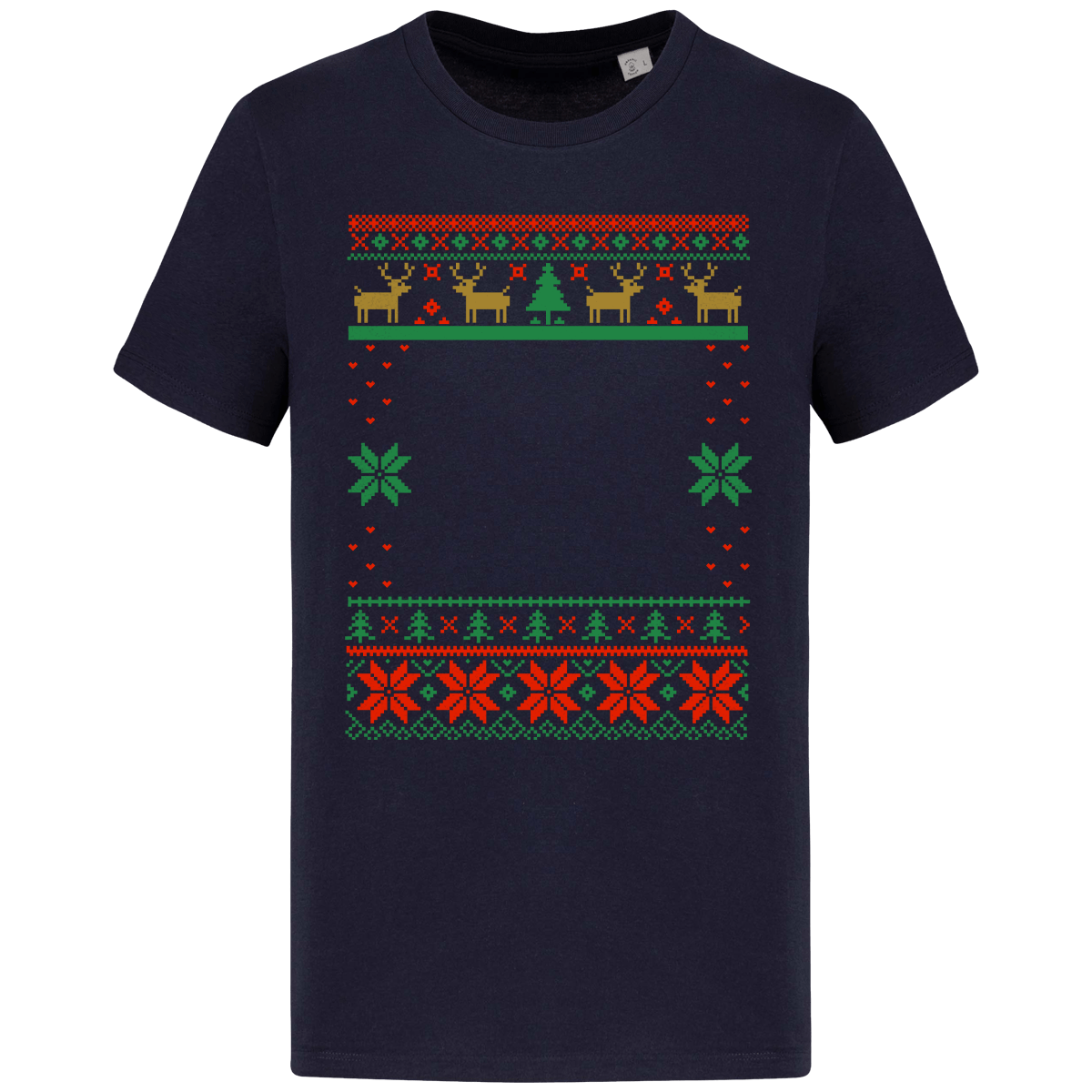 Ts Moche De Noël Grand Format Renne Navy Blue