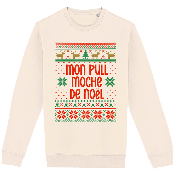 Mon Pull Moche De Noël Motif Renne Raw Natural