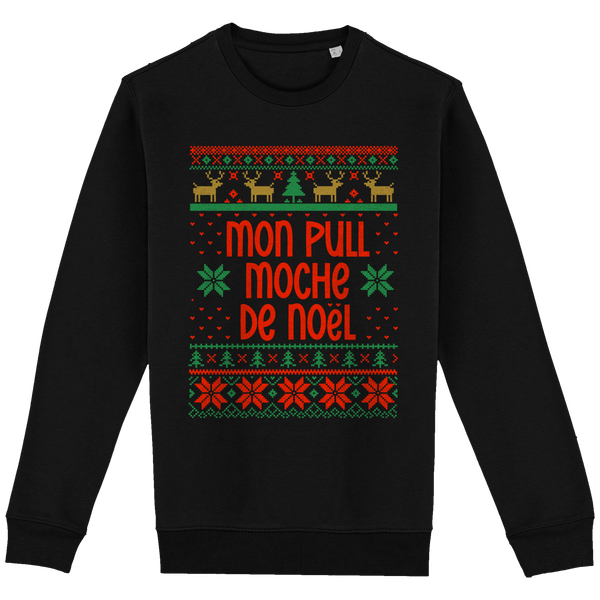Mon Pull Moche De Noël Motif Renne Black