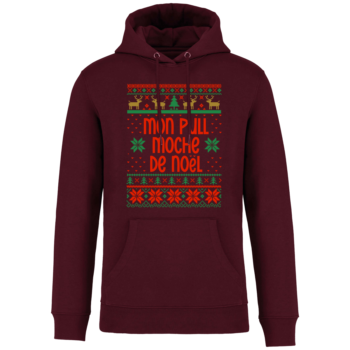 Le Sweat Moche De Noël Motif Renne Dark Cherry