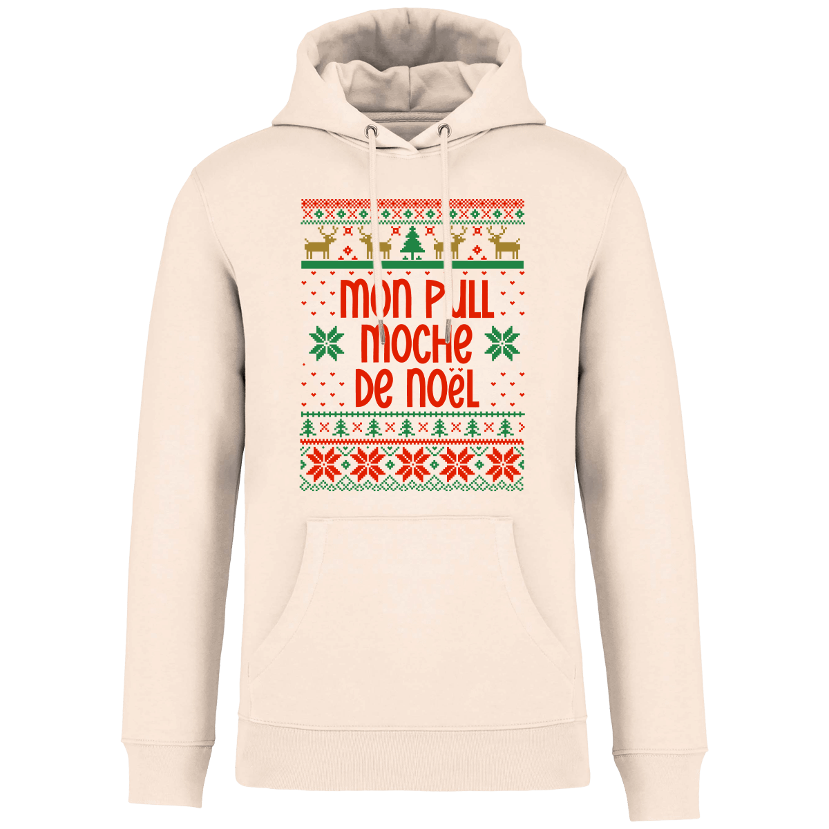 Le Sweat Moche De Noël Motif Renne Raw Natural