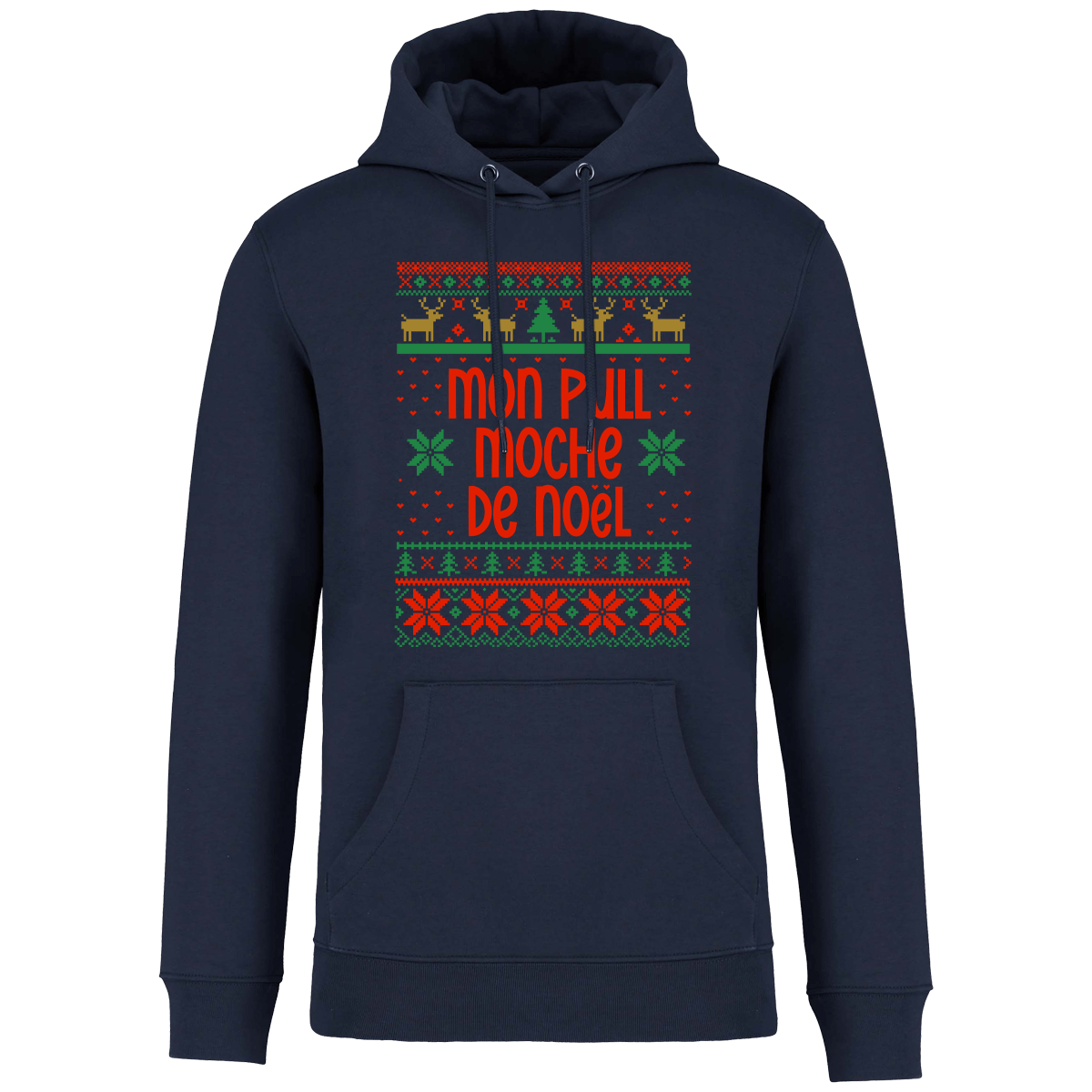 Le Sweat Moche De Noël Motif Renne Navy Blue