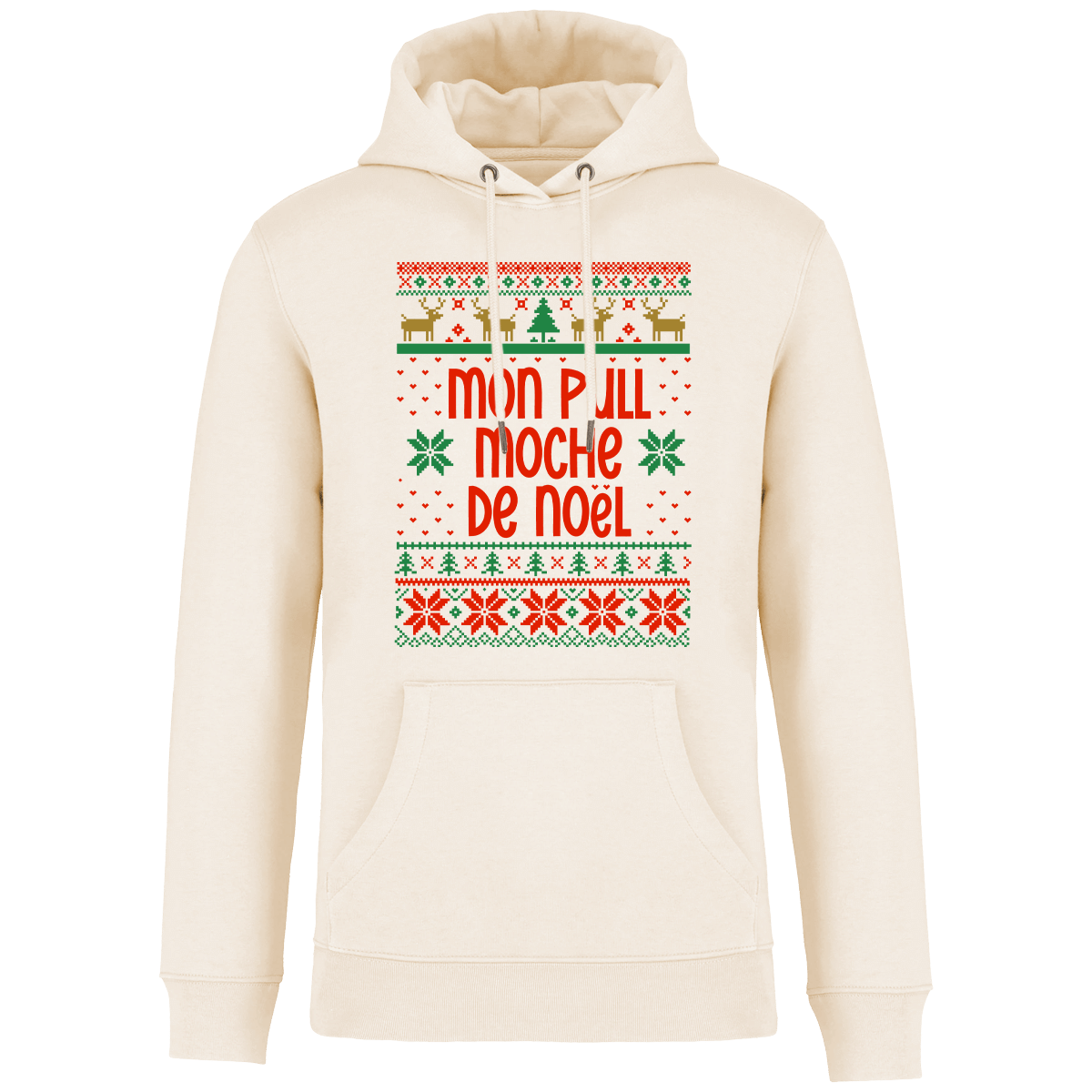 Le sweat moche de noel motif renne plexus Ivory