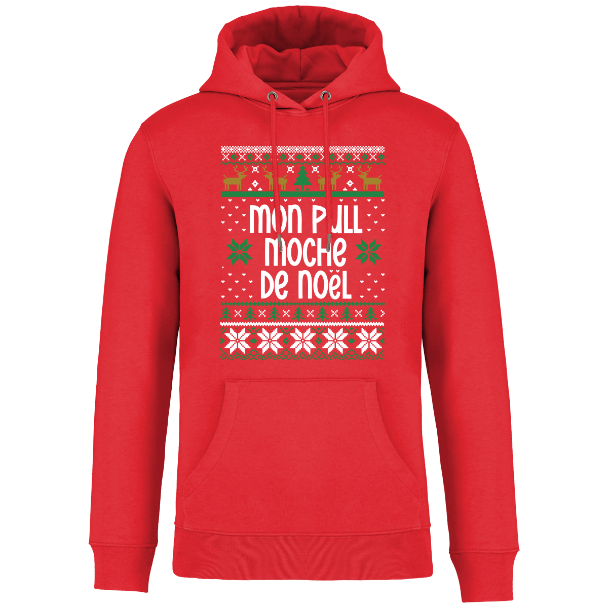 Le Sweat Moche De Noël Motif Renne Poppy Red