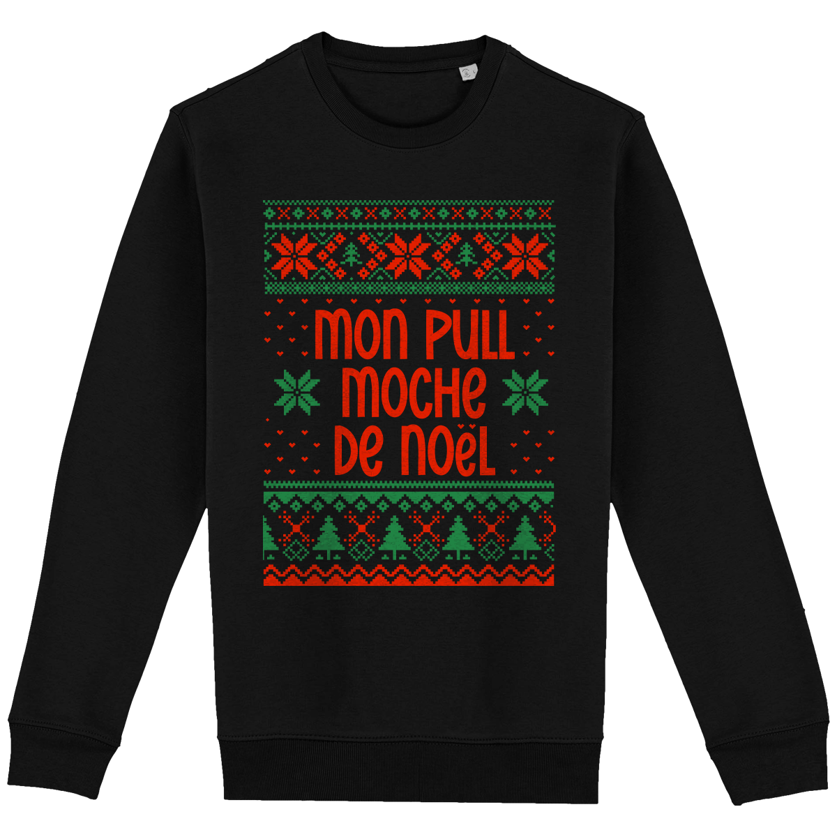 Le Pull Moche De Noël Motif Étoilé Black