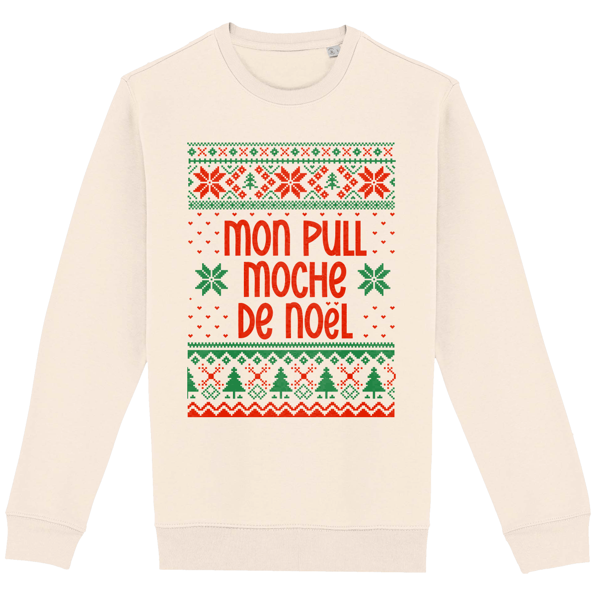 Le Pull Moche De Noël Motif Étoilé Raw Natural