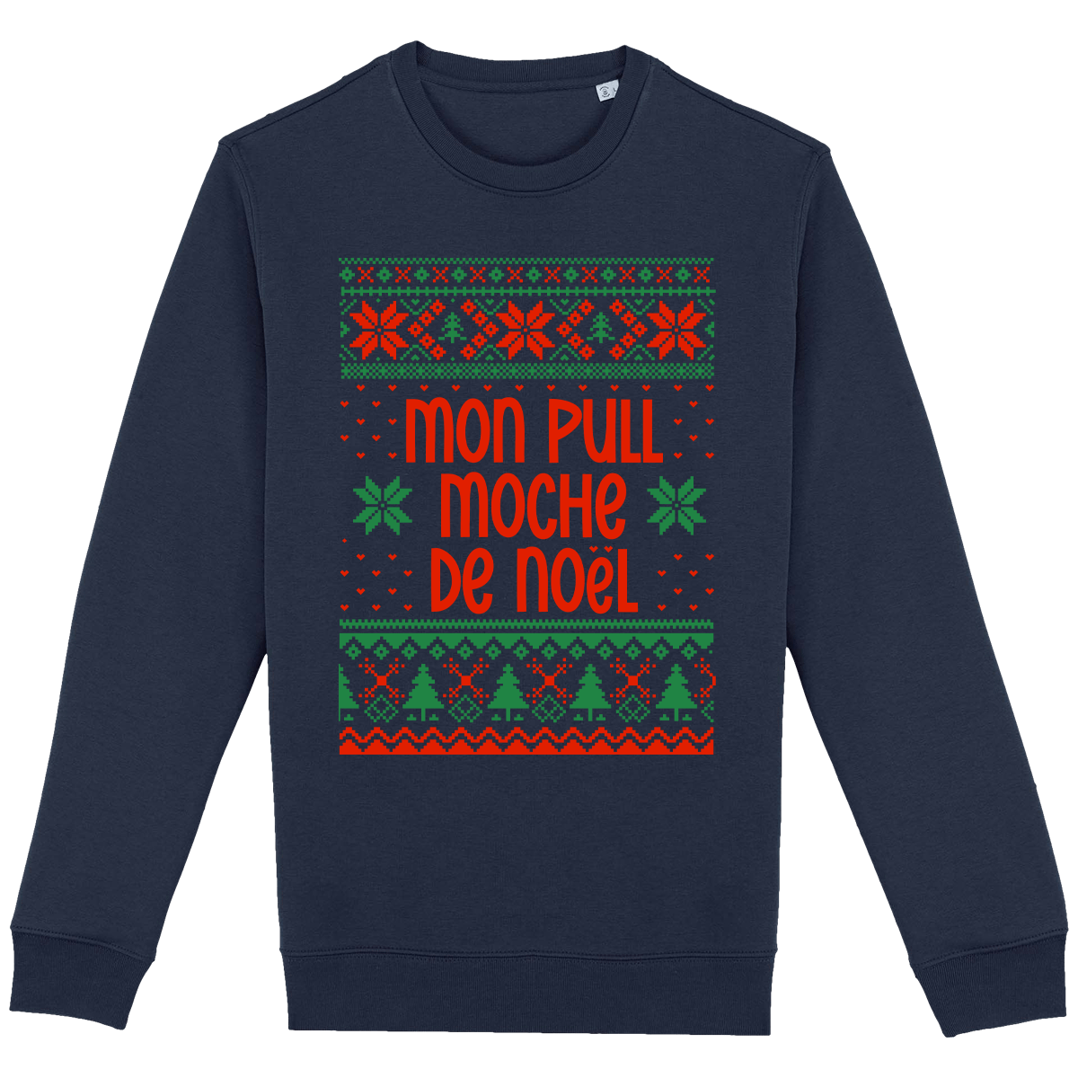 Le Pull Moche De Noël Motif Étoilé Navy Blue