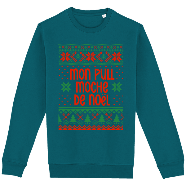 Le Pull Moche De Noël Motif Étoilé Peacock Green