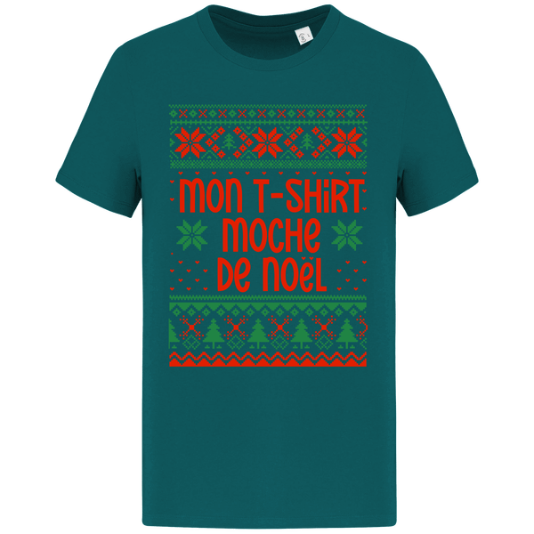 Le T-Shirt Moche De Noël Motif Étoilé Peacock Green