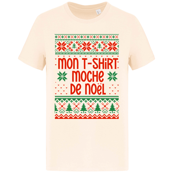 Le T-Shirt Moche De Noël Motif Étoilé Raw Natural