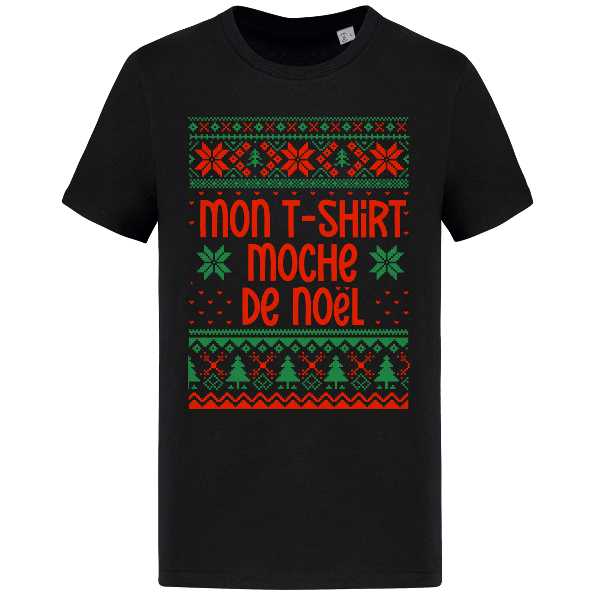 Le T-Shirt Moche De Noël Motif Étoilé Black