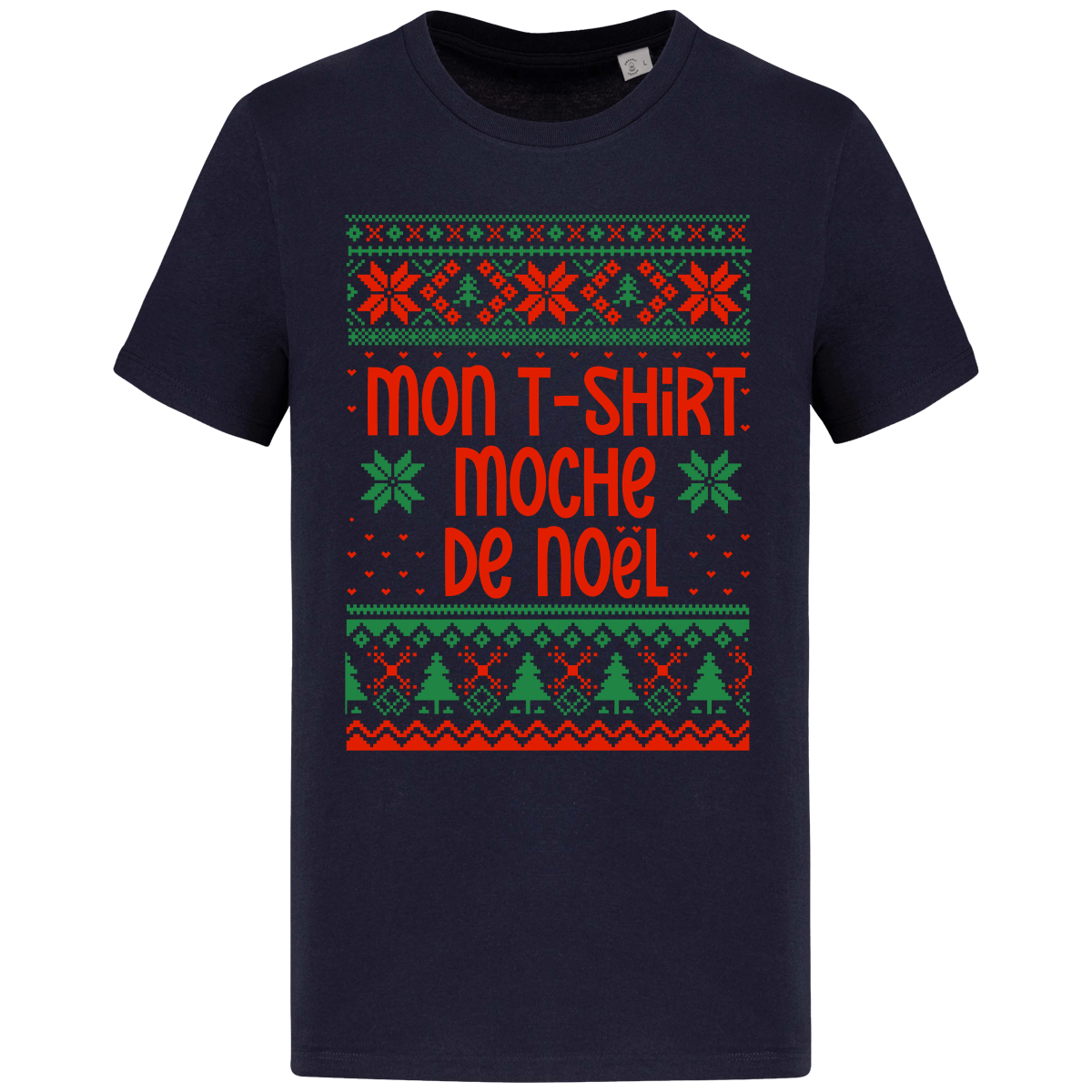 Le T-Shirt Moche De Noël Motif Étoilé Navy Blue