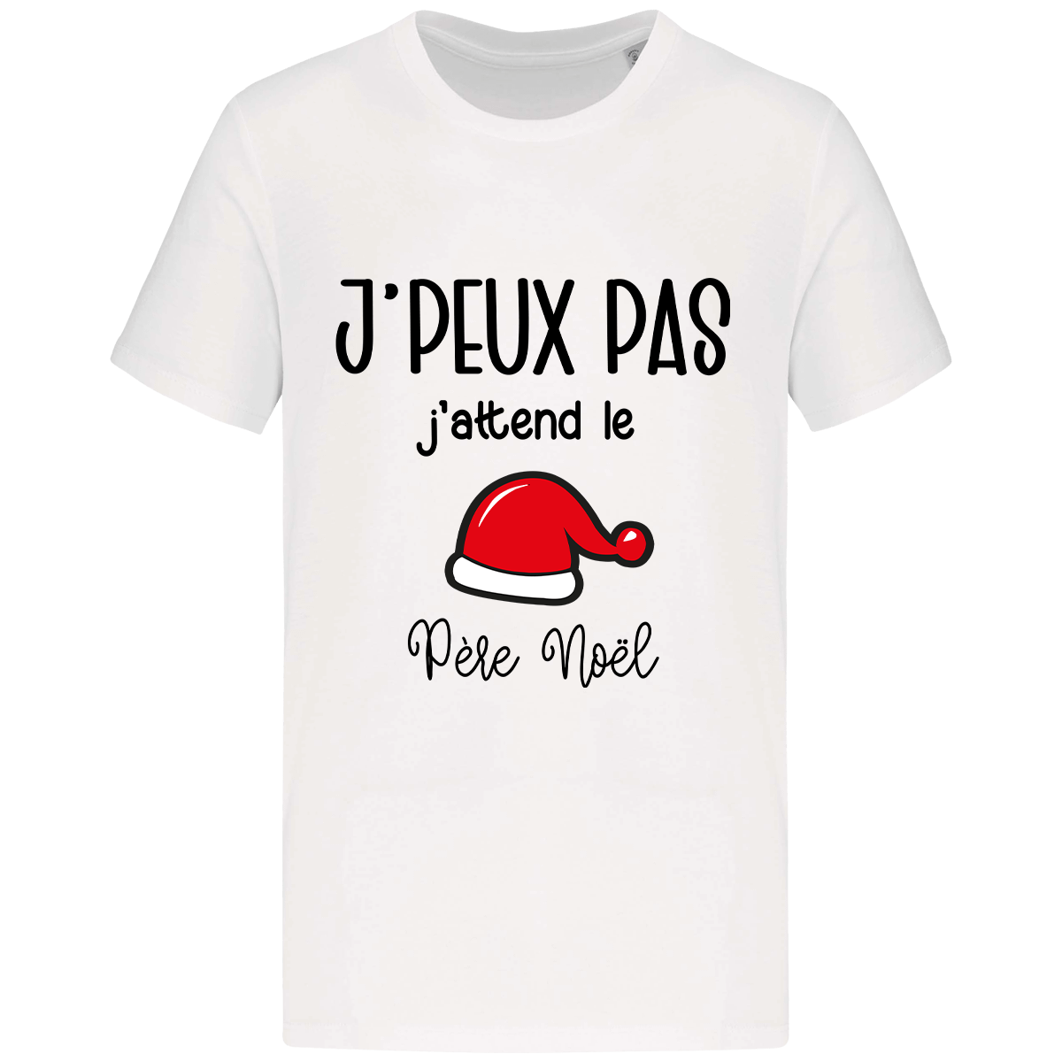 T shirt peux pas j attend le pere noel bonnet plexus White