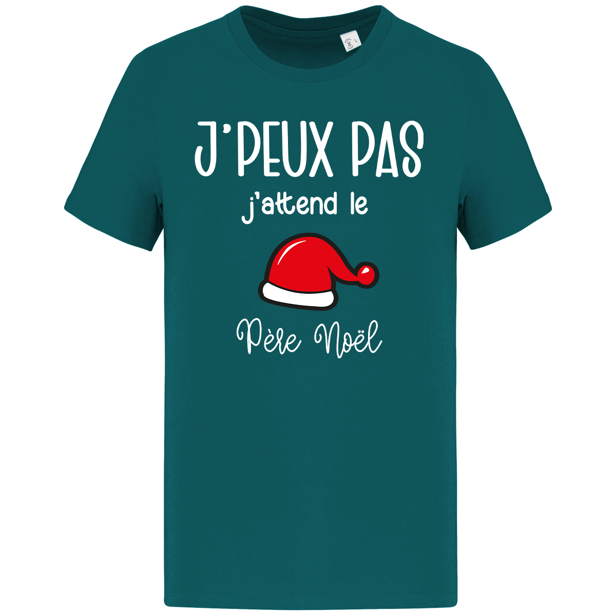 T-Shirt De Noël Je Peux Pas J Attend Le Père Noel Bonnet Peacock Green