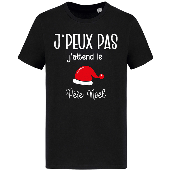 T-Shirt De Noël Je Peux Pas J Attend Le Père Noel Bonnet Black