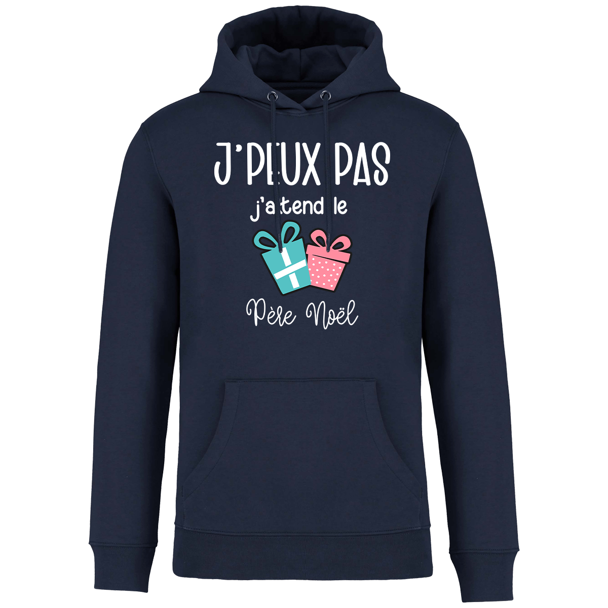 Sweat De Noël Je Peux Pas J Attend Le Père Noel Cadeaux Navy Blue