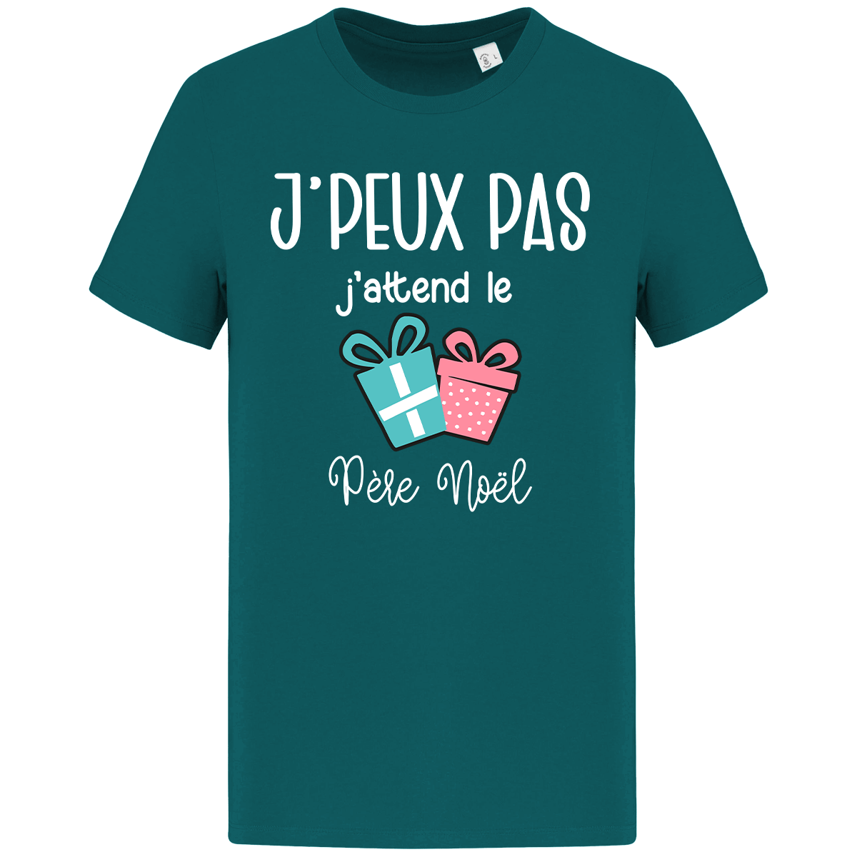 T-Shirt De Noël Je Peux Pas J Attend Le Père Noel Cadeaux Peacock Green