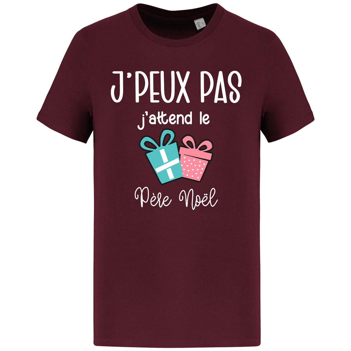 T-Shirt De Noël Je Peux Pas J Attend Le Père Noel Cadeaux Dark Cherry