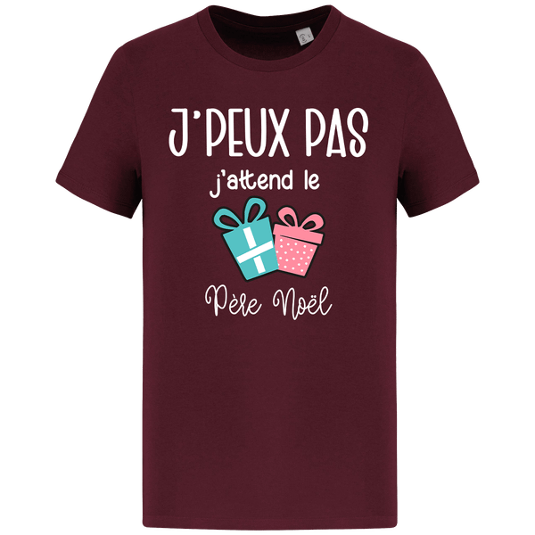 T-Shirt De Noël Je Peux Pas J Attend Le Père Noel Cadeaux Dark Cherry