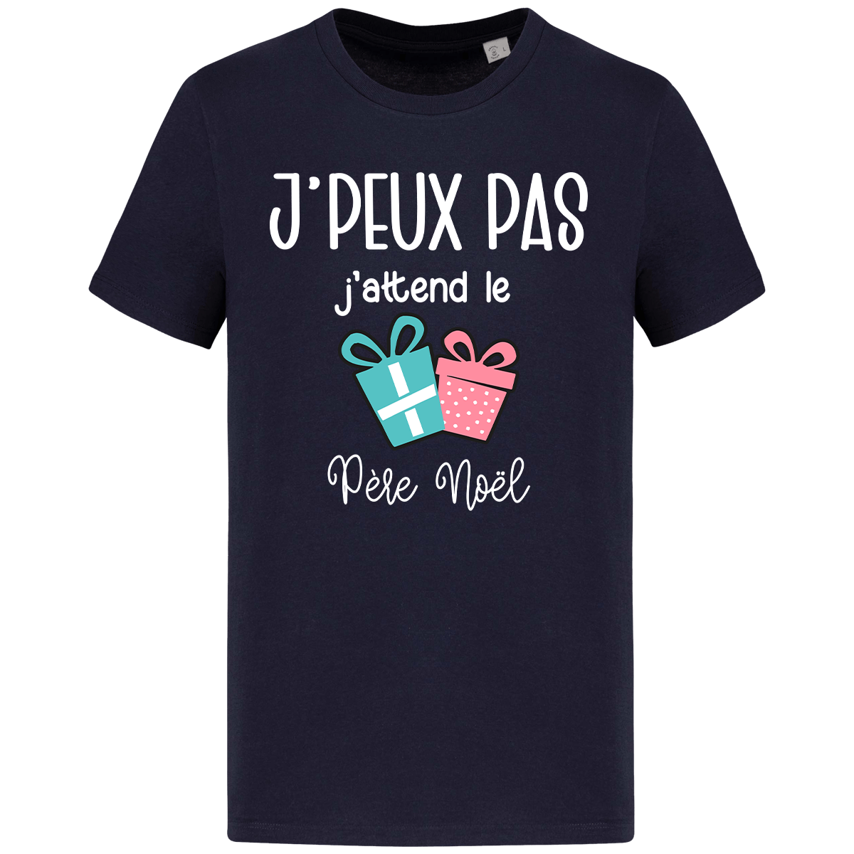 T-Shirt De Noël Je Peux Pas J Attend Le Père Noel Cadeaux Navy Blue