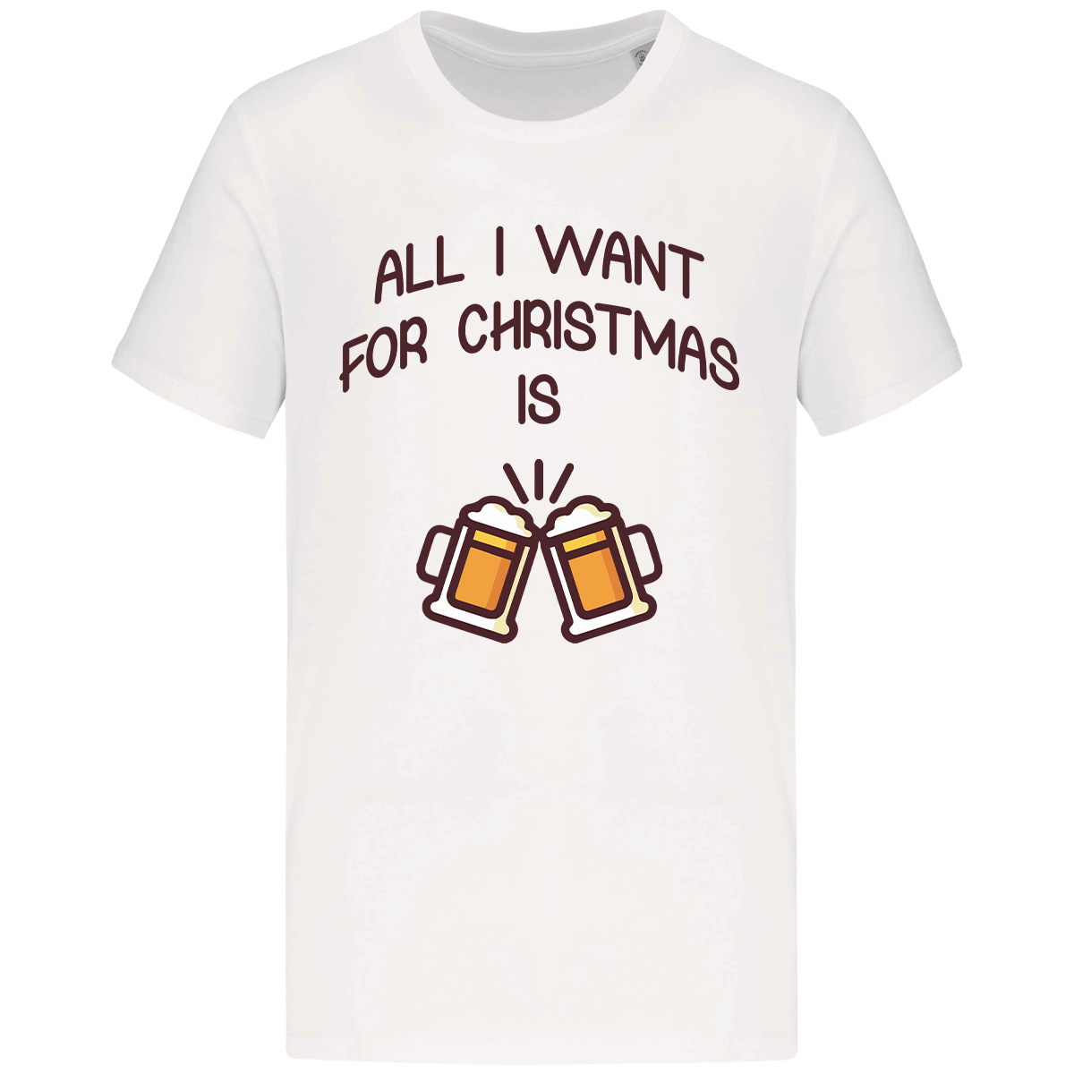 T shirt all i want for christmas is beer plexus White