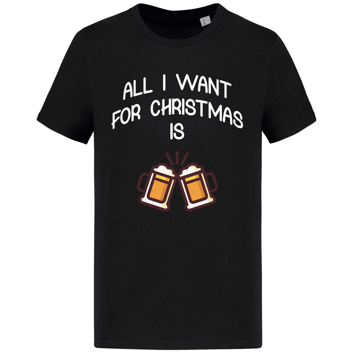 T-Shirt De Noël All I Want For Christmas Is Beer Black