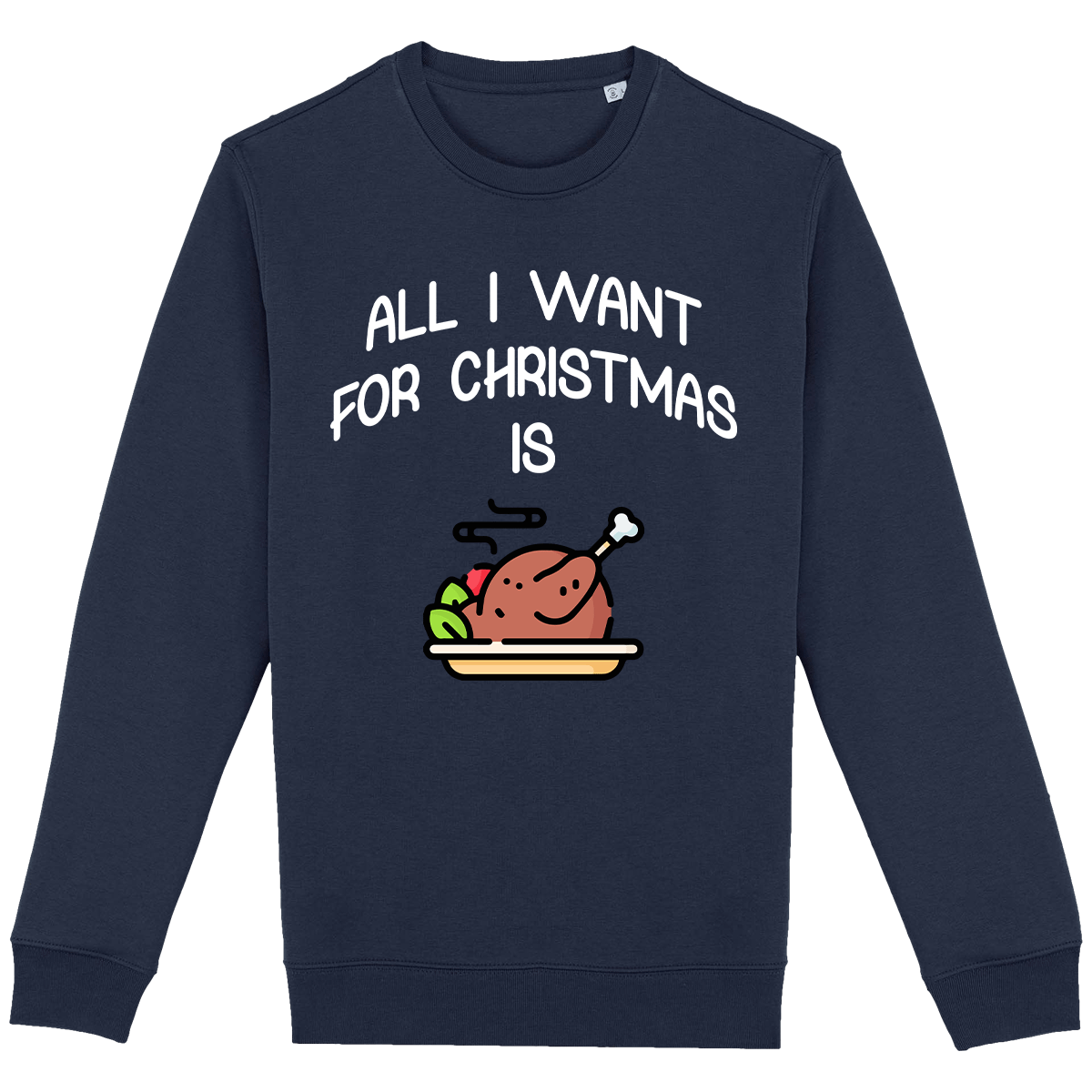 Pull De Noël Avec Motif All I Want For Christmas Is Food Navy Blue