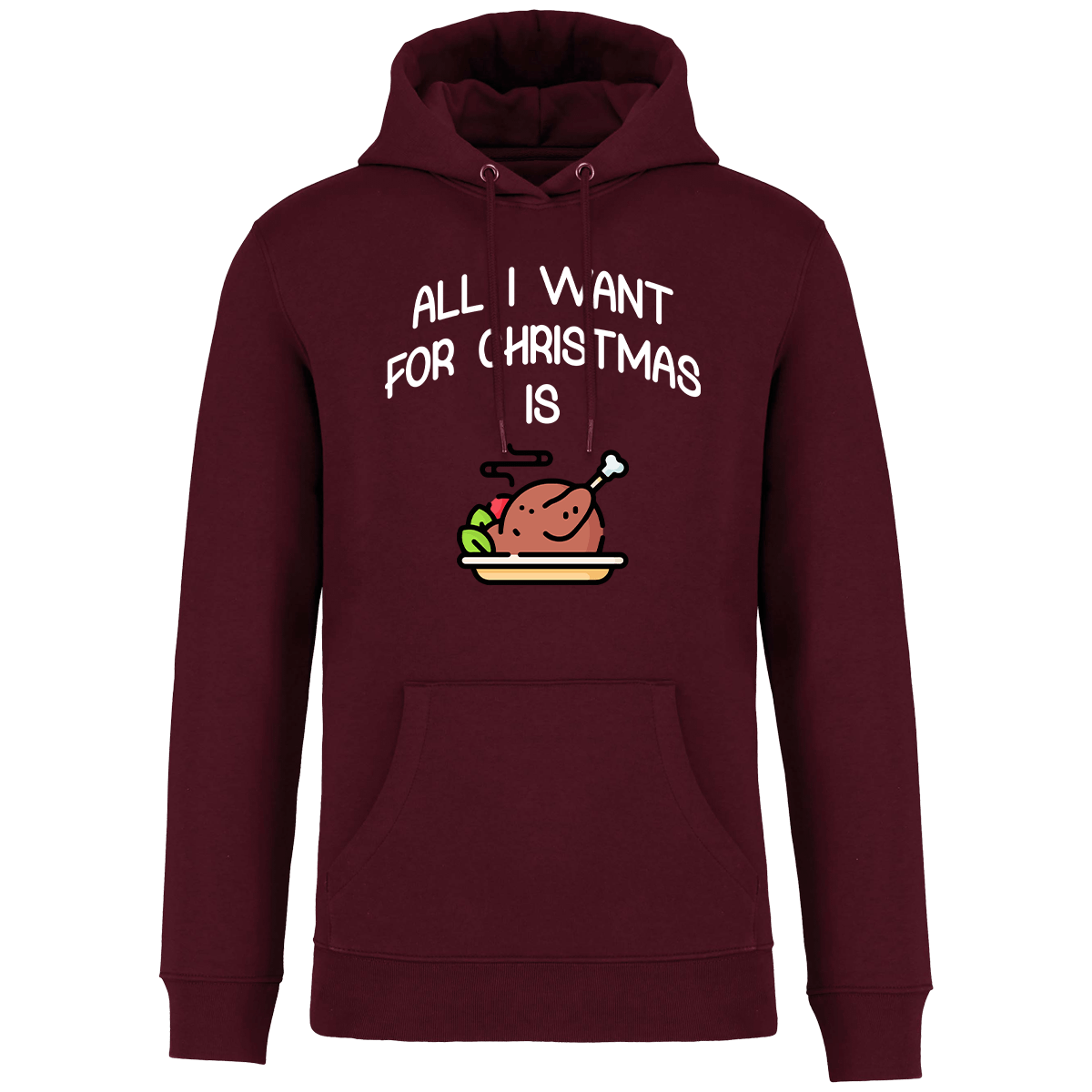 Sweatshirt De Noël Avec Motif All I Want For Christmas Is Food Dark Cherry