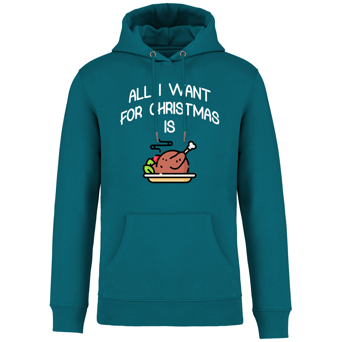 Sweatshirt De Noël Avec Motif All I Want For Christmas Is Food Peacock Green