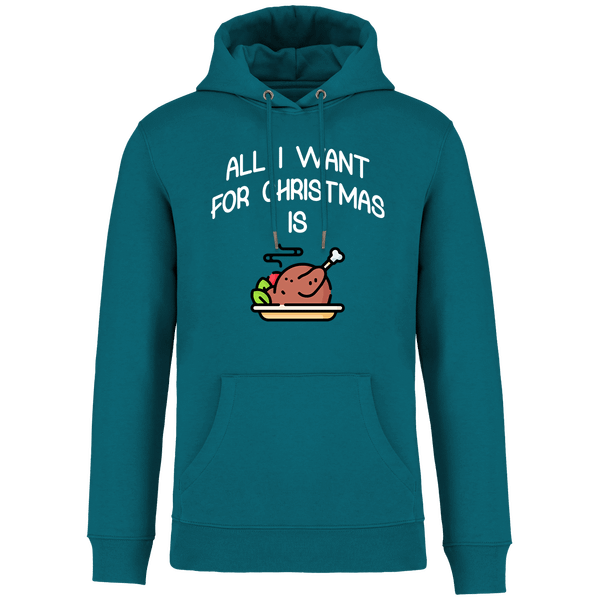 Sweatshirt De Noël Avec Motif All I Want For Christmas Is Food Peacock Green