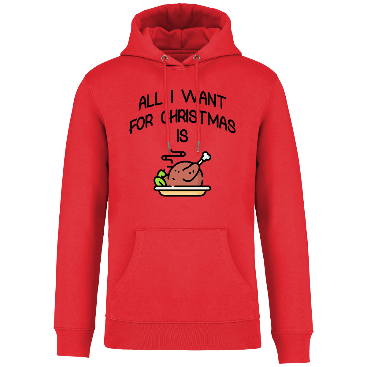 Sweatshirt De Noël Avec Motif All I Want For Christmas Is Food Poppy Red