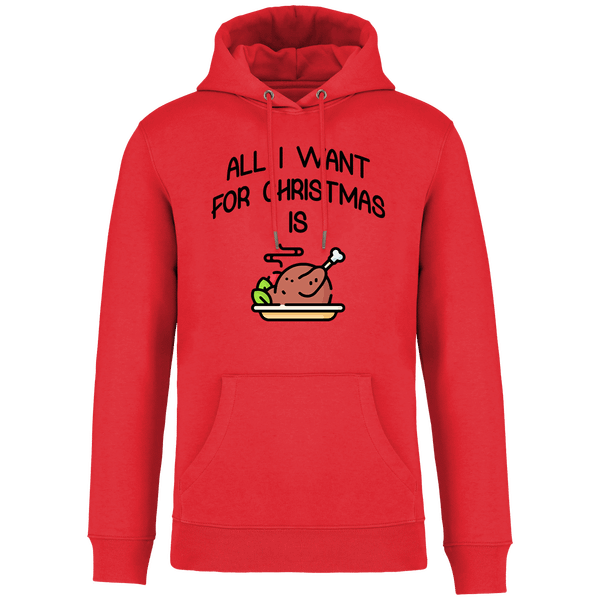Sweatshirt De Noël Avec Motif All I Want For Christmas Is Food Poppy Red