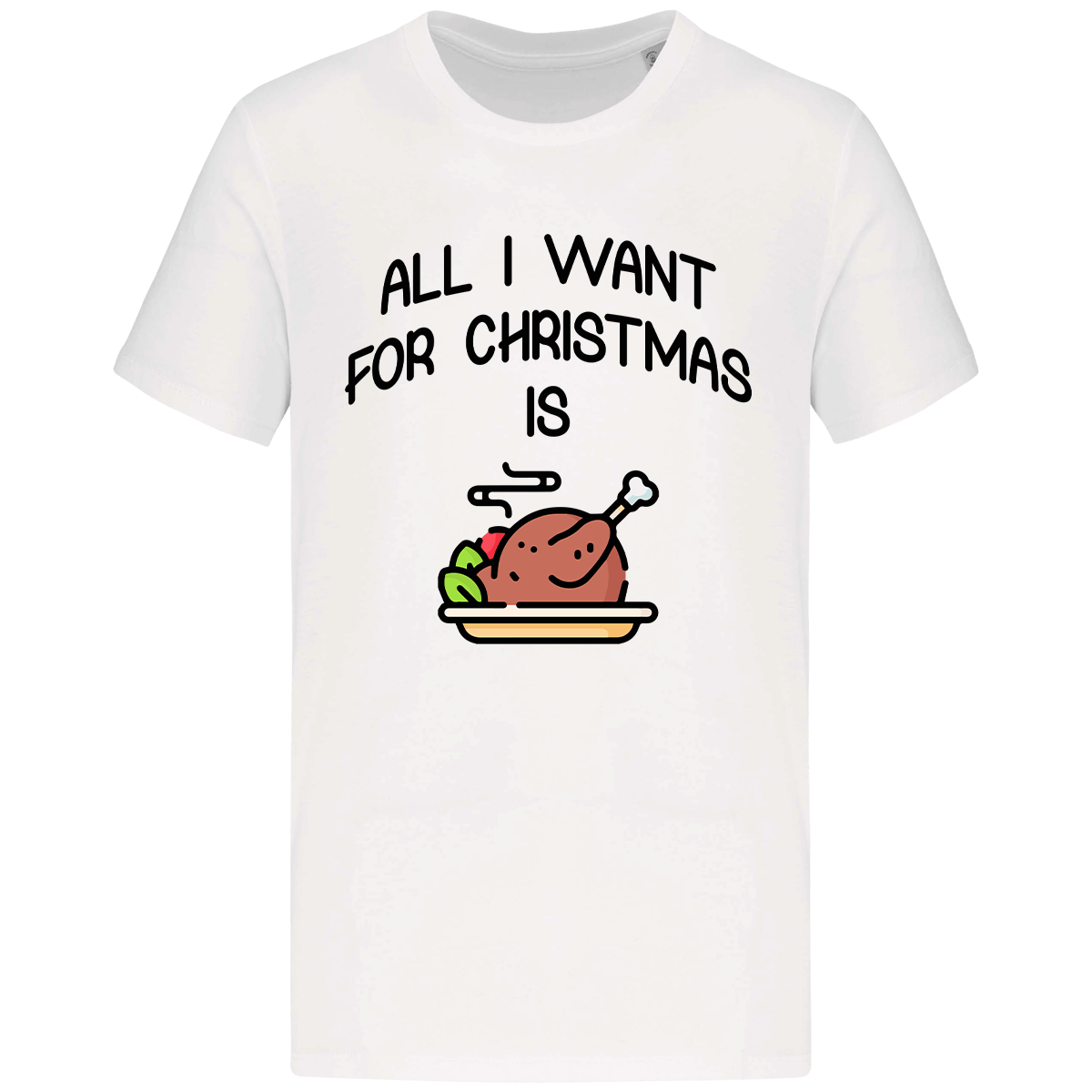 T shirt all i want for christmas is food plexus White