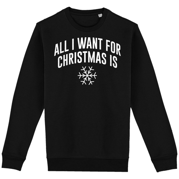 Pull De Noël Personnalisable All I Want For Christmas Is Snow Black