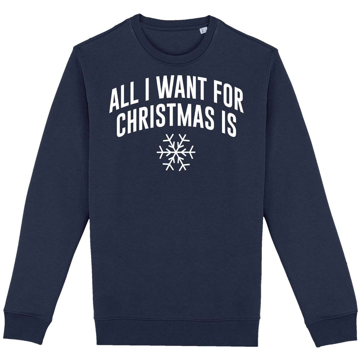 Pull De Noël Personnalisable All I Want For Christmas Is Snow Navy Blue