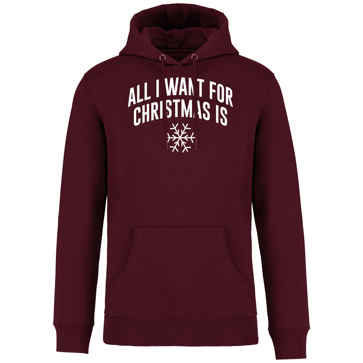 Sweatshirt De Noël Personnalisable All I Want For Christmas Is Snow Dark Cherry