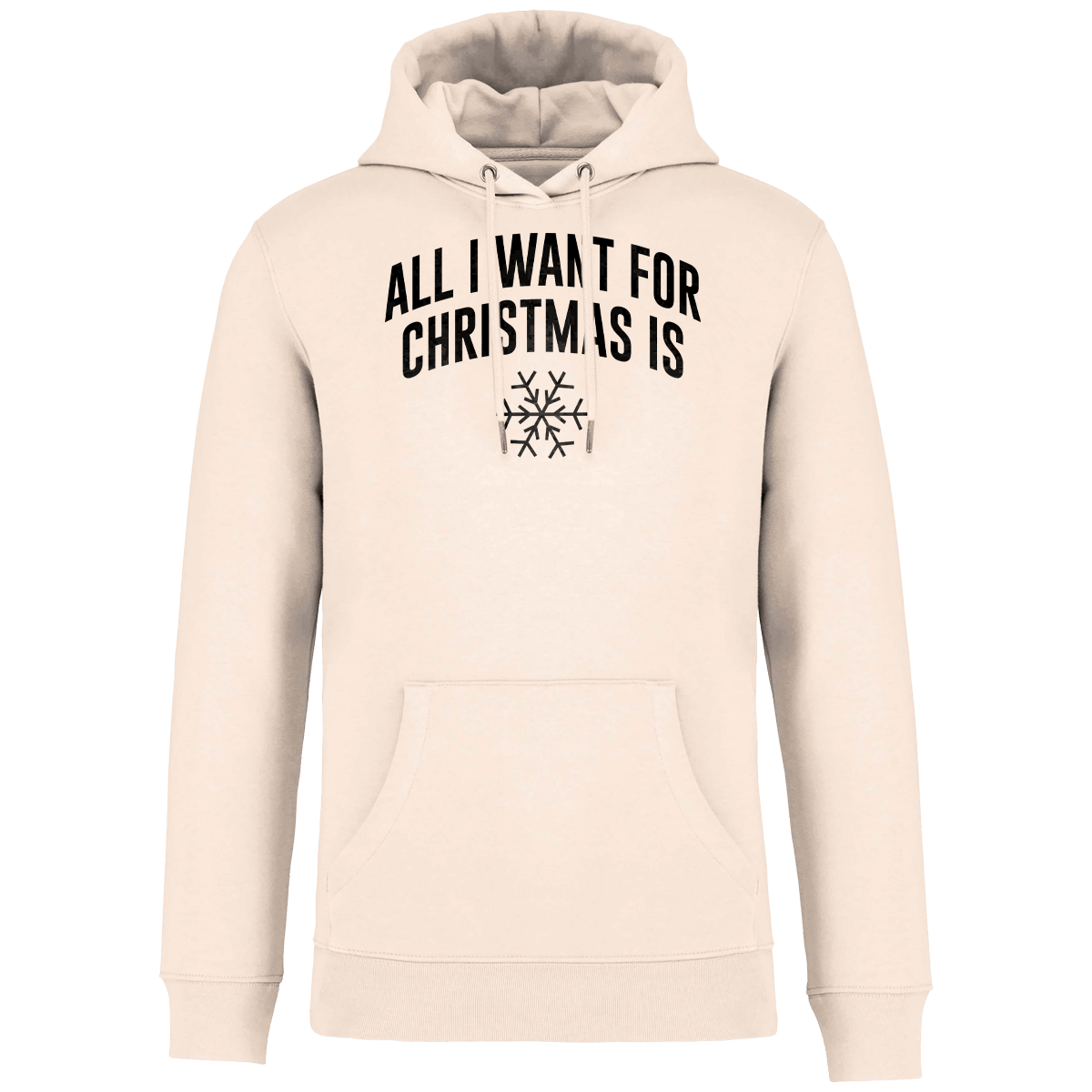 Sweatshirt De Noël Personnalisable All I Want For Christmas Is Snow Raw Natural